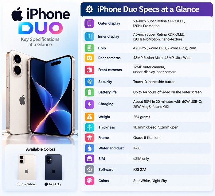 iPhone Duo Specs at a Glance