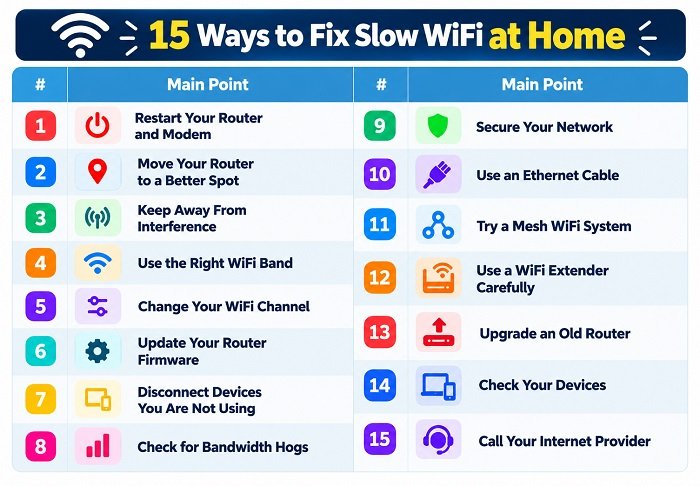 15 Ways to Fix Slow WiFi at Home
